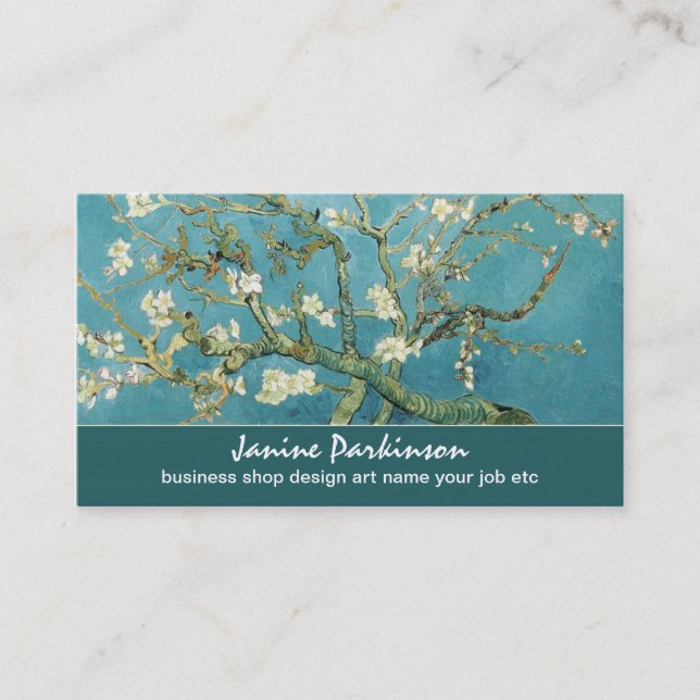 Van Gogh sakura blossoms tree business card (Front)