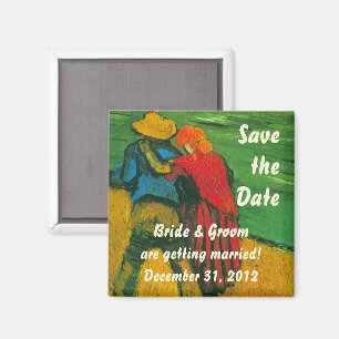 Van Gogh Save the Date! Two Lovers Magnet