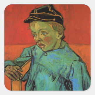 Van Gogh, Schoolboy (Camille Roulin), Vintage Art Square Sticker