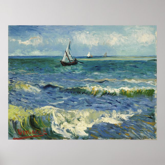 Van Gogh - Seascape At Les Saintes-Maries-De-La-Me Poster (Front)
