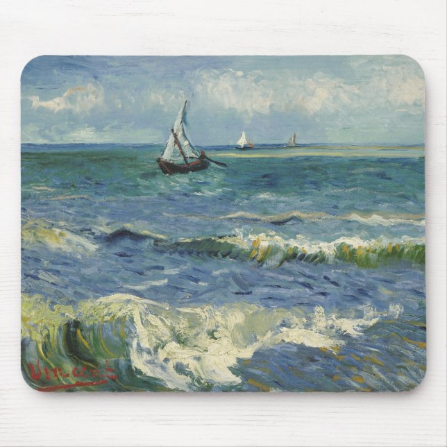 Van Gogh Seascape at Saintes Maries de la Mer Mouse Pad (Front)