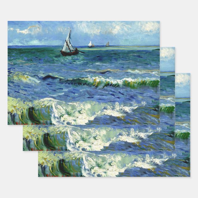 Van Gogh - Seascape Wrapping Paper Sheet (Set)