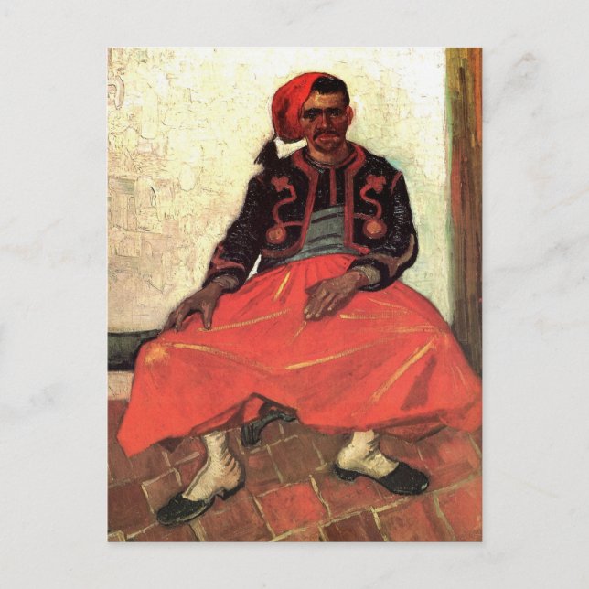 Van Gogh, Seated Zouave, Vintage Impressionism Art Postcard (Front)