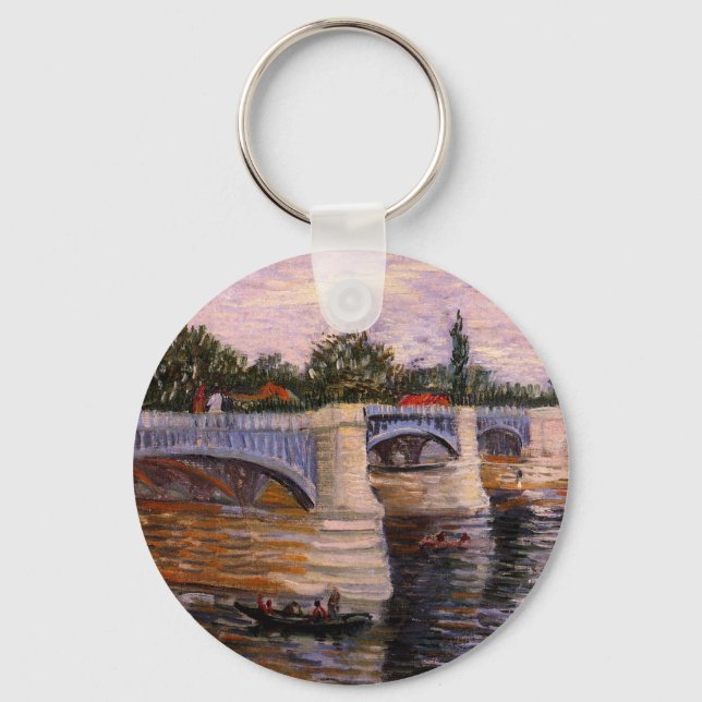 Van Gogh Seine River with Pont del Grande Jette Key Ring (Front)