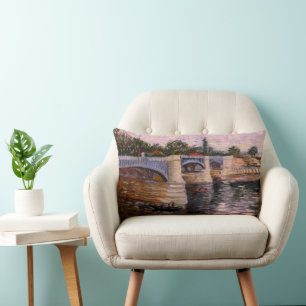 Van Gogh Seine River with Pont del Grande Jette Lumbar Cushion
