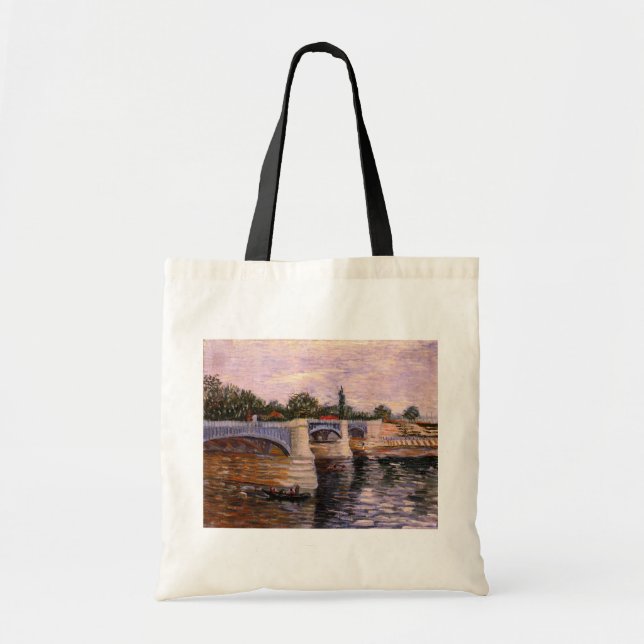 Van Gogh Seine River with Pont del Grande Jette Tote Bag (Front)