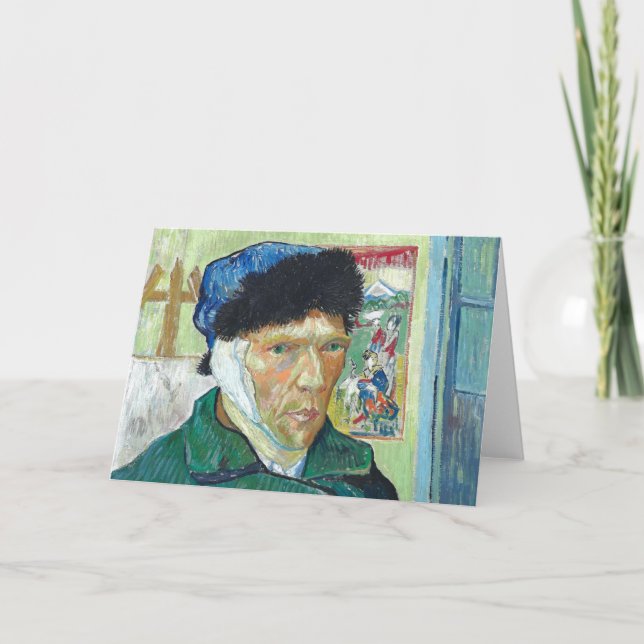 Van Gogh Self-portrait Bandaged Ear Art Painting Card (Front)