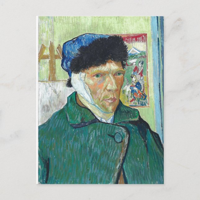 Van Gogh Self-portrait Bandaged Ear Art Painting Postcard (Front)