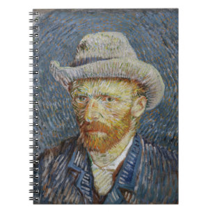 Van Gogh Self Portrait Grey Felt Hat Painting Art Notebook