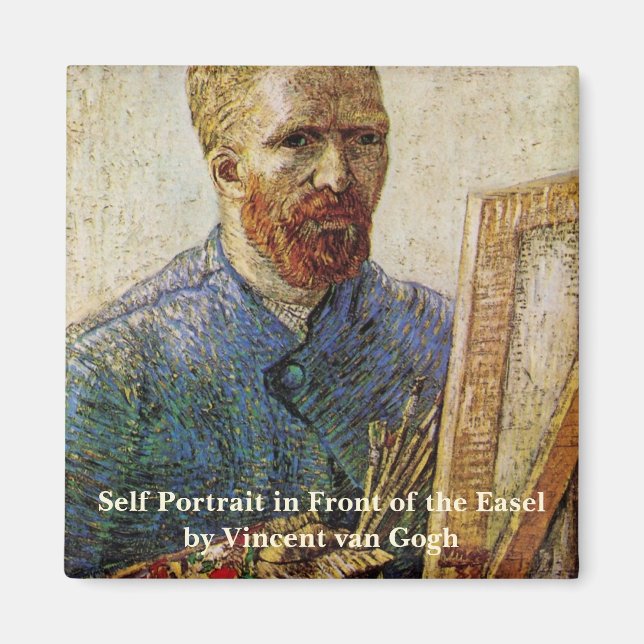 Van Gogh Self Portrait in Front of Easel Magnet (Front)