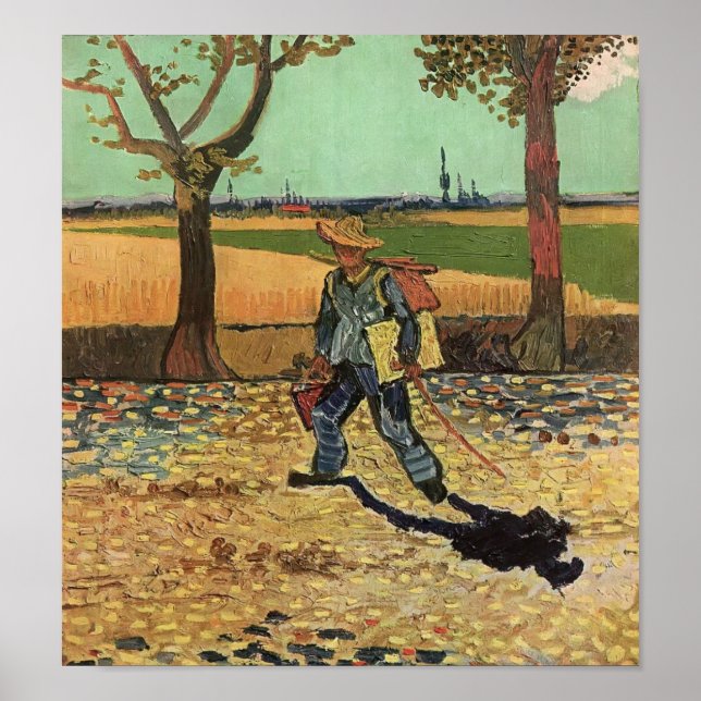 Van Gogh - Self portrait on the Road to Tarascon Poster (Front)