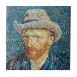 Van Gogh - Self Portrait with a Grey Felt Hat Ceramic Tile