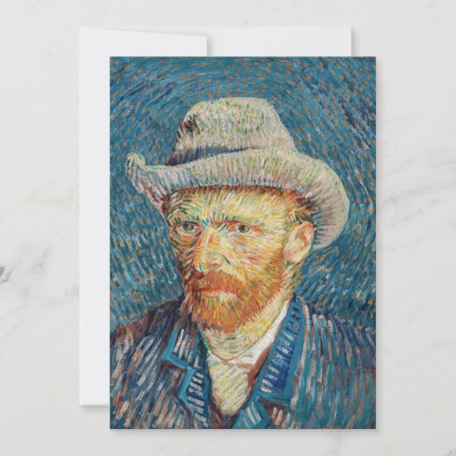 Van Gogh - Self Portrait with a Grey Felt Hat Invitation (Front)