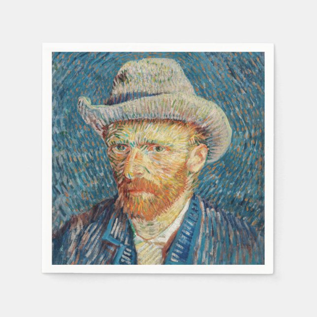 Van Gogh - Self Portrait with a Grey Felt Hat Napkin (Front)