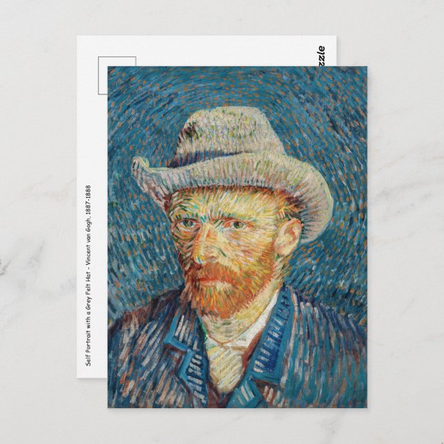 Van Gogh - Self Portrait with a Grey Felt Hat Postcard (Front/Back)