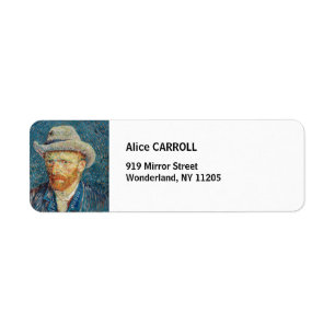 Van Gogh - Self Portrait with a Grey Felt Hat Return Address Label