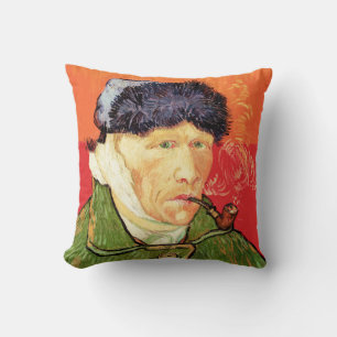 Van Gogh - Self Portrait with Bandaged Ear & Pipe Cushion
