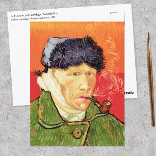 Van Gogh - Self Portrait with Bandaged Ear & Pipe Postcard