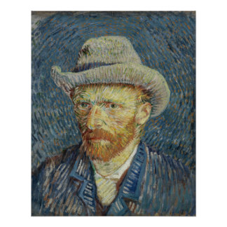 Van Gogh Self-Portrait with Grey Felt Hat Glossy Poster