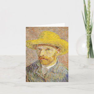 Van Gogh Self Portrait with Straw Hat Note Card