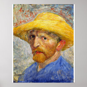 Van Gogh Self Portrait with Straw Hat Poster