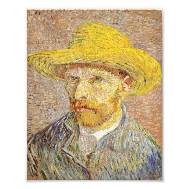 Van Gogh Self Portrait with Straw Hat Print (Front)