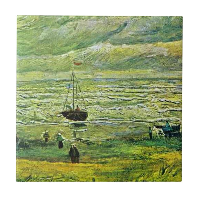 Van Gogh - Shores of Scheveningen, Ceramic Tile (Front)