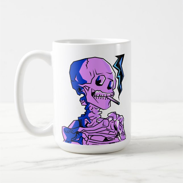 Van Gogh, Skeleton with a burning cigarette Coffee Mug (Left)