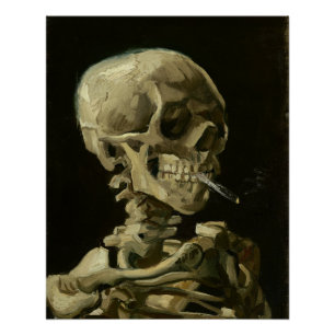 Van Gogh, Skeleton with a burning cigarette Poster