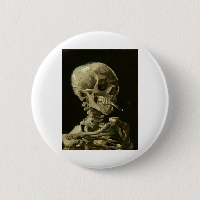 van gogh Skull 6 Cm Round Badge (Front)