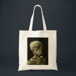 van gogh Skull Tote Bag<br><div class="desc">"van gogh Skull ", "skeleton smoking cigarette", calavera, "van gogh", "van gough", "Day Of The Dead", "dia de los muertos", skull, skeleton, "skeleton burning cigarette"</div>