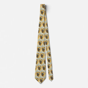 Van Gogh Skull, Vintage Still Life Impressionism Tie