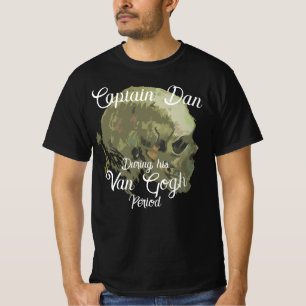 Van Gogh Skull with Arles Backround T-Shirt