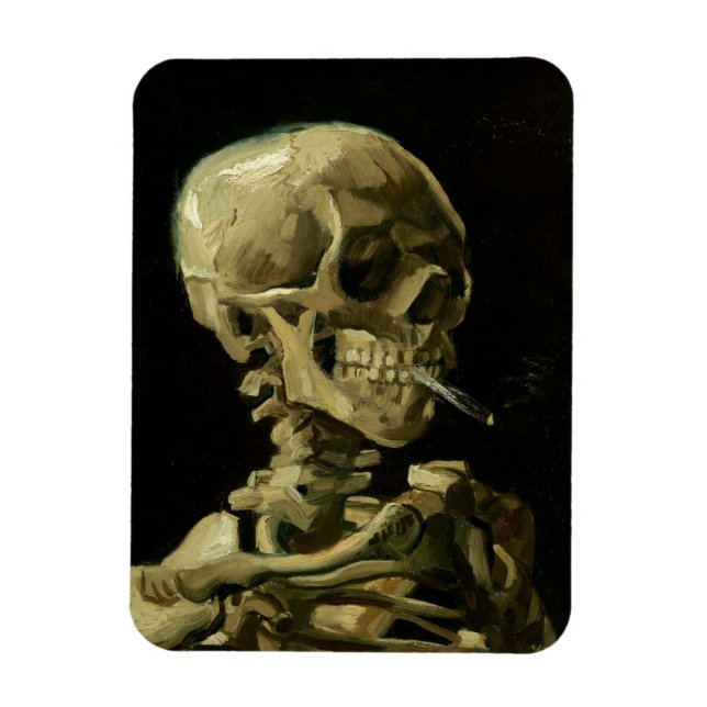 Van Gogh | Skull with Burning Cigarette | 1886 Magnet (Vertical)