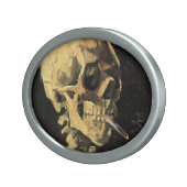 Van Gogh Skull with Burning Cigarette Belt Buckle (Front Right)