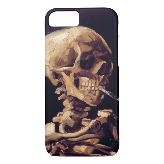 Van Gogh Skull with Burning Cigarette Case-Mate iPhone Case (Back)