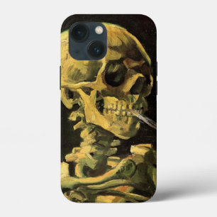 Van Gogh Skull with Burning Cigarette, Vintage Art iPhone 13 Mini Case