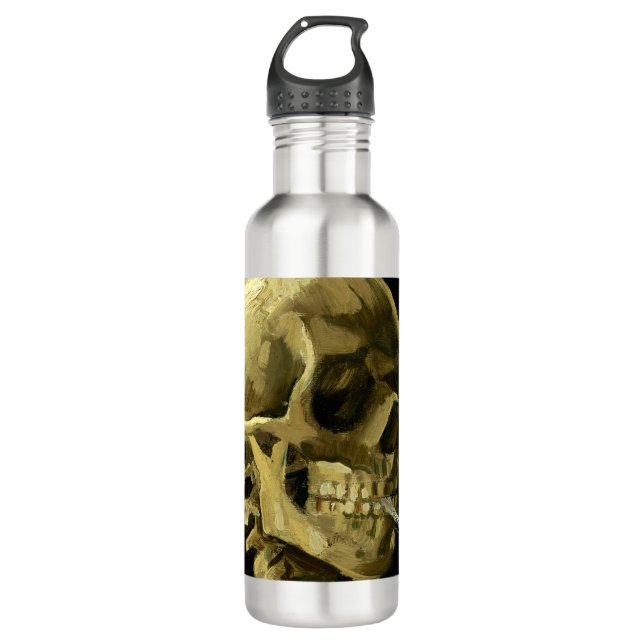 Van Gogh Smoking Skeleton 710 Ml Water Bottle (Front)