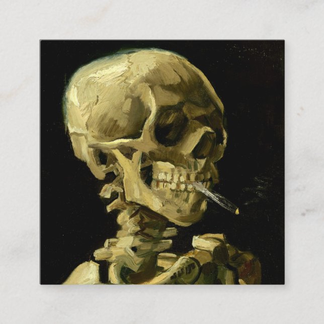 Van Gogh Smoking Skeleton Enclosure Card (Front)