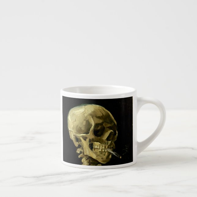 Van Gogh Smoking Skeleton Espresso Cup (Right)