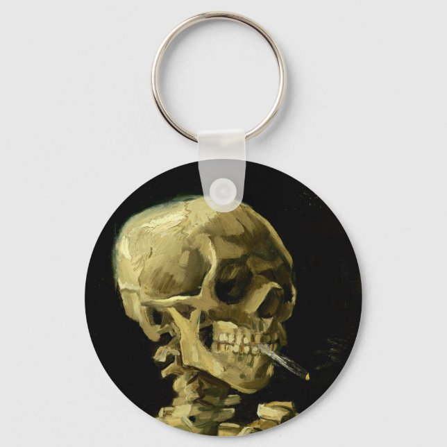 Van Gogh Smoking Skeleton Key Ring (Front)
