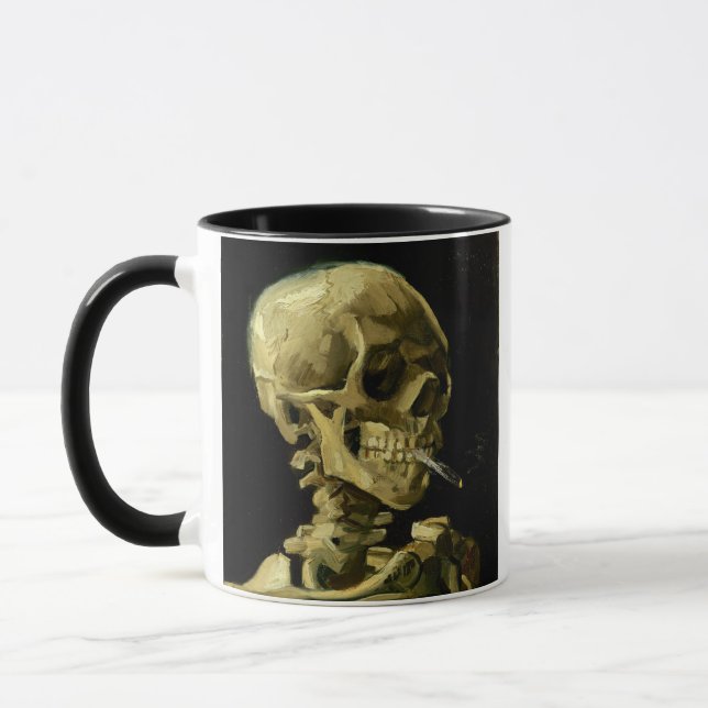 Van Gogh Smoking Skeleton Mug (Left)