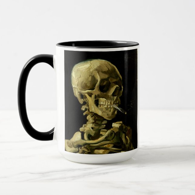 Van Gogh Smoking Skeleton Mug (Left)