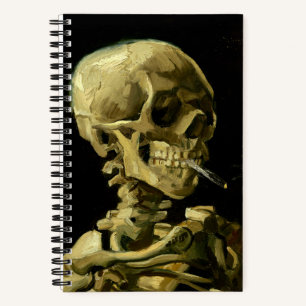 Van Gogh Smoking Skeleton Notebook