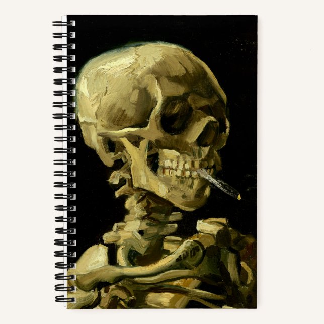 Van Gogh Smoking Skeleton Notebook (Front)