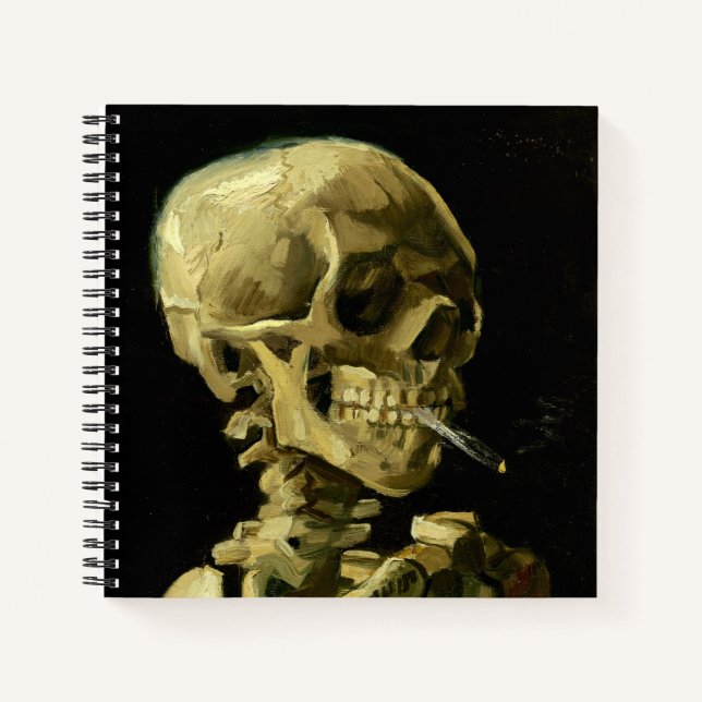 Van Gogh Smoking Skeleton Notebook (Front)