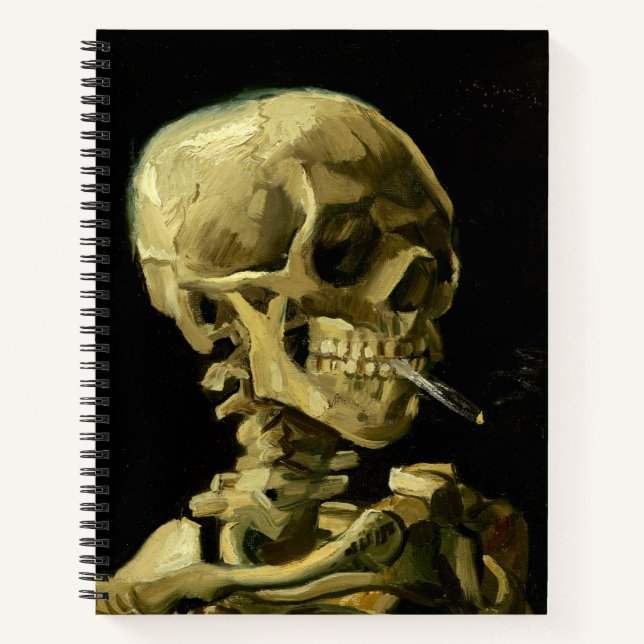 Van Gogh Smoking Skeleton Notebook (Front)