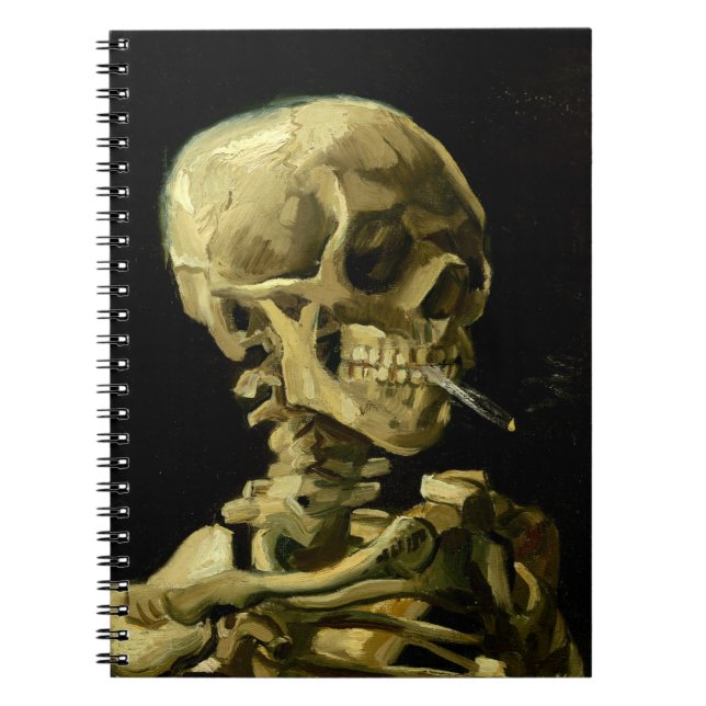 Van Gogh Smoking Skeleton Notebook (Front)