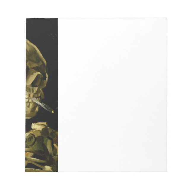 Van Gogh Smoking Skeleton Notepad (Front)