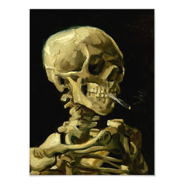 Van Gogh Smoking Skeleton Photo Print (Front)